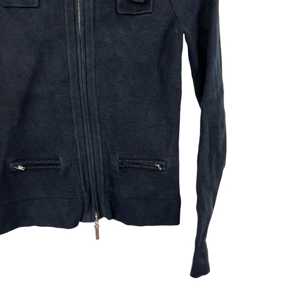 OLO Navy Blue Full Zip Knit Long Sleeve Cardigan Sweater Jacket Cotton Blend  L - Picture 3 of 16